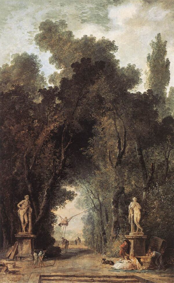 Avenue in a Park by Hubert Robert, hand-painted oil painting reproduction