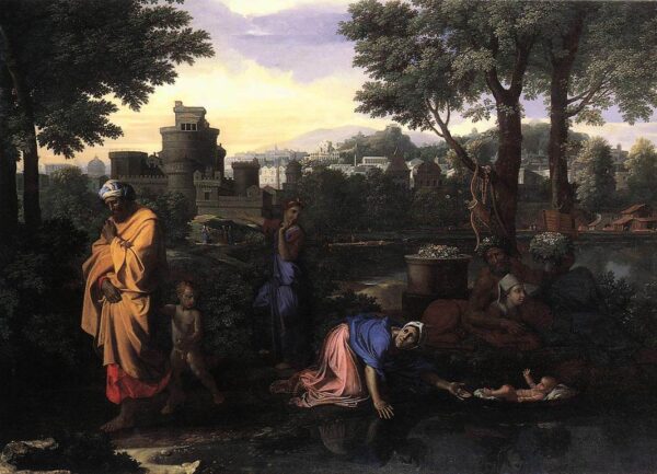Baby Moses Saved From The River by Nicolas Poussin, hand-painted oil painting reproduction