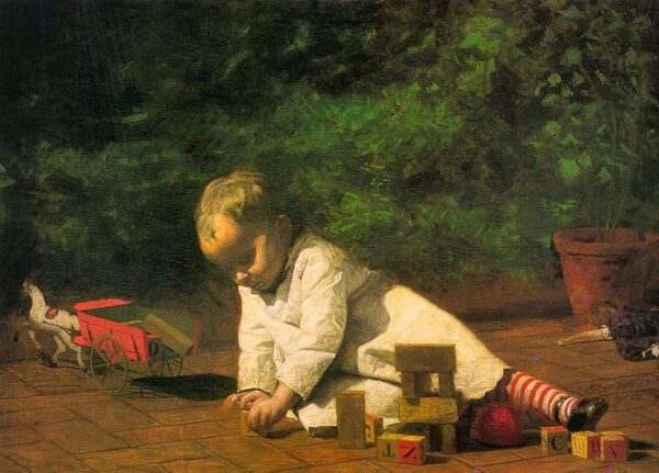 Baby at Play by Thomas Eakins, hand-painted oil painting reproduction