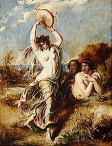 Bacchante Playing the Tambourine by William Etty, hand-painted oil painting reproduction