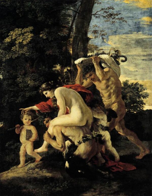 Bacchic Scene by Nicolas Poussin, hand-painted oil painting reproduction