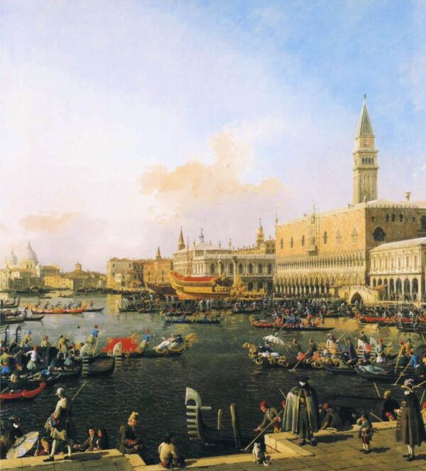 Bacino di San Marco on Ascension Day (1754) by Canaletto, hand-painted oil painting reproduction