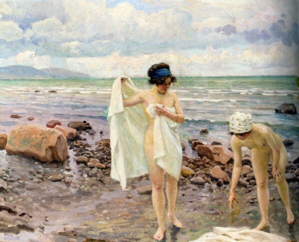 Badende Kvinder by Paul Gustave Fischer, hand-painted oil painting reproduction