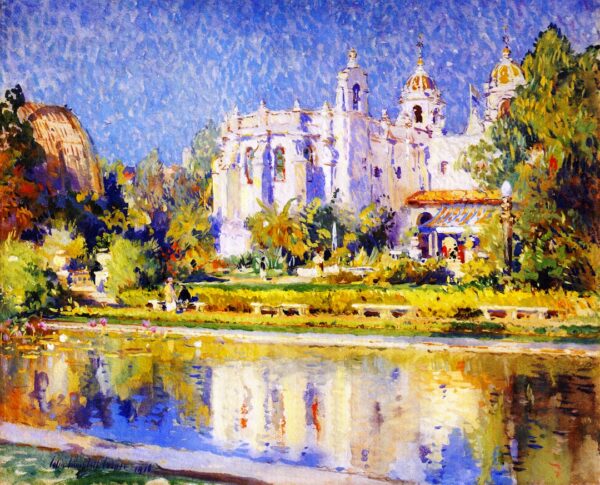 Balboa Park Varied Industries Building by Colin Campbell Cooper, hand-painted oil painting reproduction