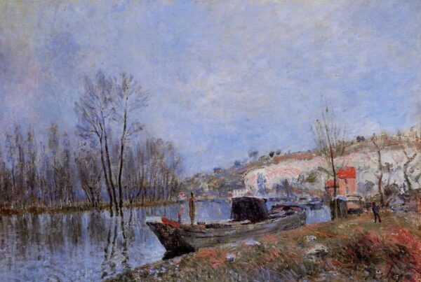 Banks of the Loing Towards Moret by Alfred Sisley, hand-painted oil painting reproduction