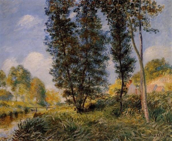 Banks of the Orvanne by Alfred Sisley, hand-painted oil painting reproduction