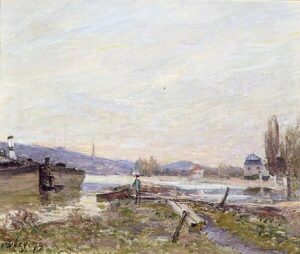 Banks of the Seine by Alfred Sisley, hand-painted oil painting reproduction