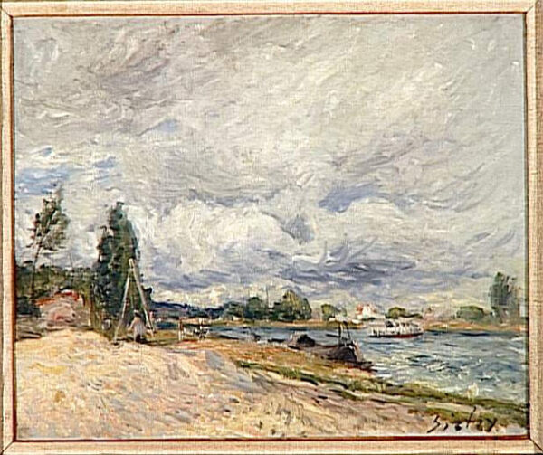 Banks of the Seine II by Alfred Sisley, hand-painted oil painting reproduction