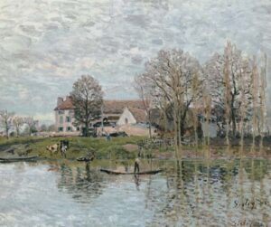 Banks of the Seine at Port-Marly by Alfred Sisley, hand-painted oil painting reproduction