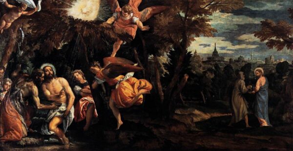 Baptism and Temptation of Christ by Paolo Veronese, hand-painted oil painting reproduction