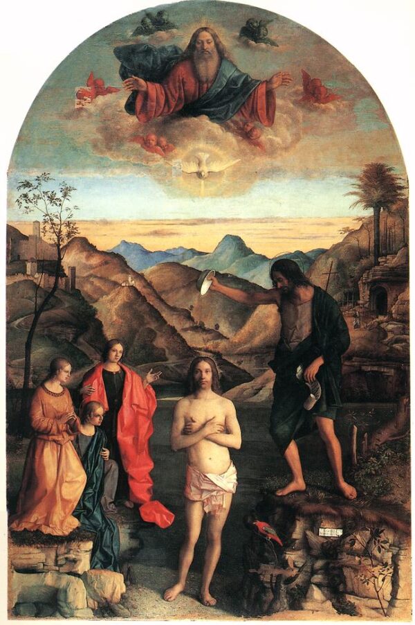 Baptism of Christ by Giovanni Bellini, hand-painted oil painting reproduction