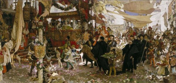 Baptism of Prince Juan by Francisco Pradilla Ortiz, hand-painted oil painting reproduction