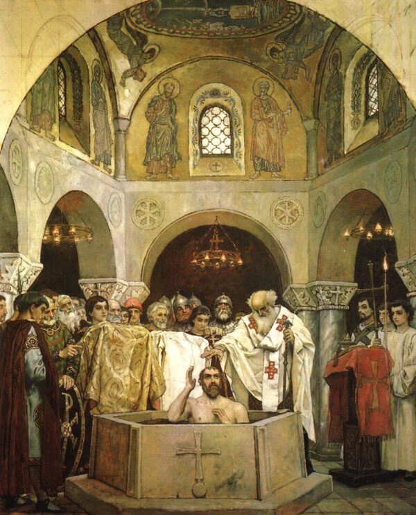 Baptism of Saint Prince Vladimir by Viktor Vasnetsov, hand-painted oil painting reproduction