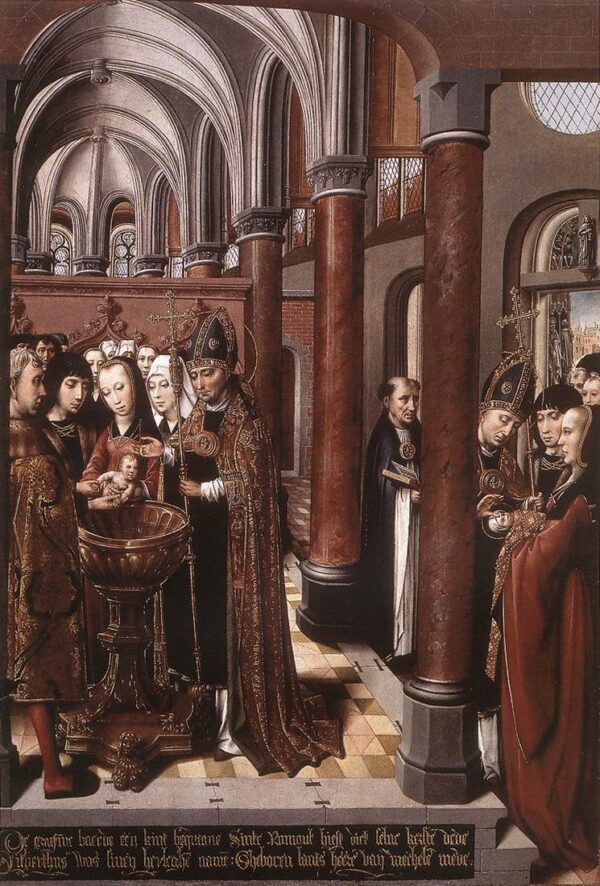 Baptism of St Libertus by Colijn de Coter, hand-painted oil painting reproduction