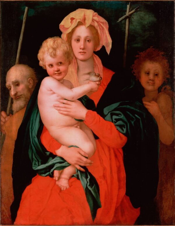 Madonna and Child with Saint Joseph and Saint John the Baptist by Jacopo Pontormo, hand-painted oil painting reproduction