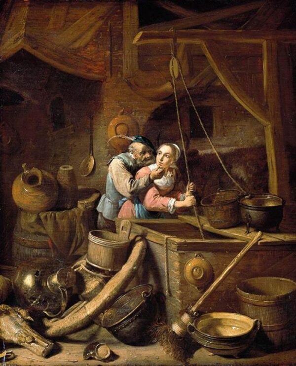 Barn Interior by Herman Saftleven, hand-painted oil painting reproduction