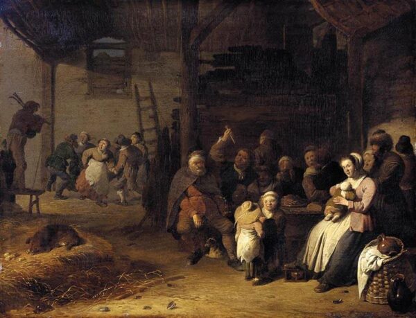 Barn Interior by Pieter de Bloot, hand-painted oil painting reproduction