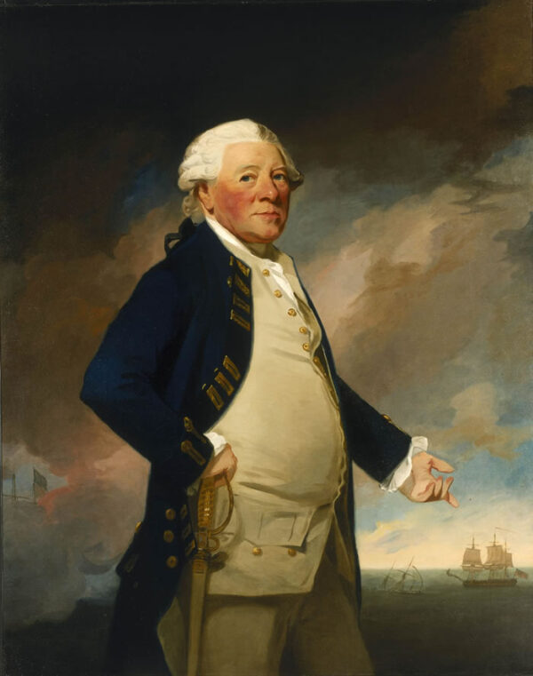 Portrait of Vice-Admiral Sir Hyde Parker, 5th Baronet by George Romney, hand-painted oil painting reproduction