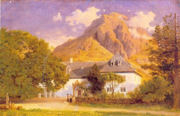 Baroniet Rosendal by Hans Gude, hand-painted oil painting reproduction