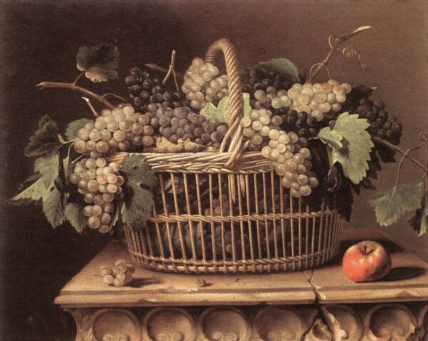 Basket of Grapes by Pierre Dupuys, hand-painted oil painting reproduction