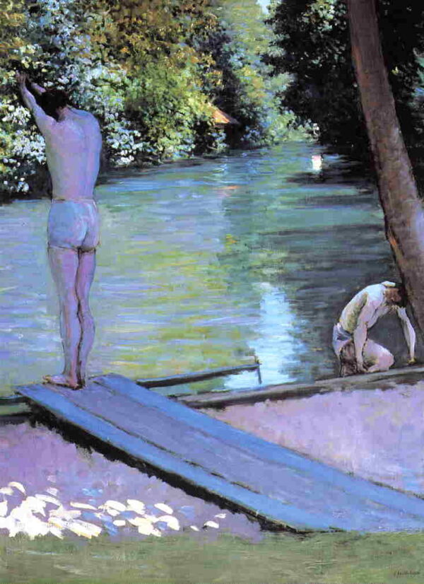 Bather Preparing to Dive, Banks of the Yerres by Gustave Caillebotte, hand-painted oil painting reproduction