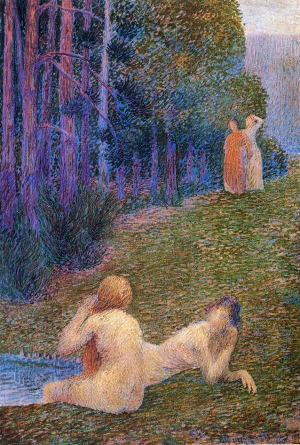 Bathers by a Stream by Hippolyte Petitjean, hand-painted oil painting reproduction