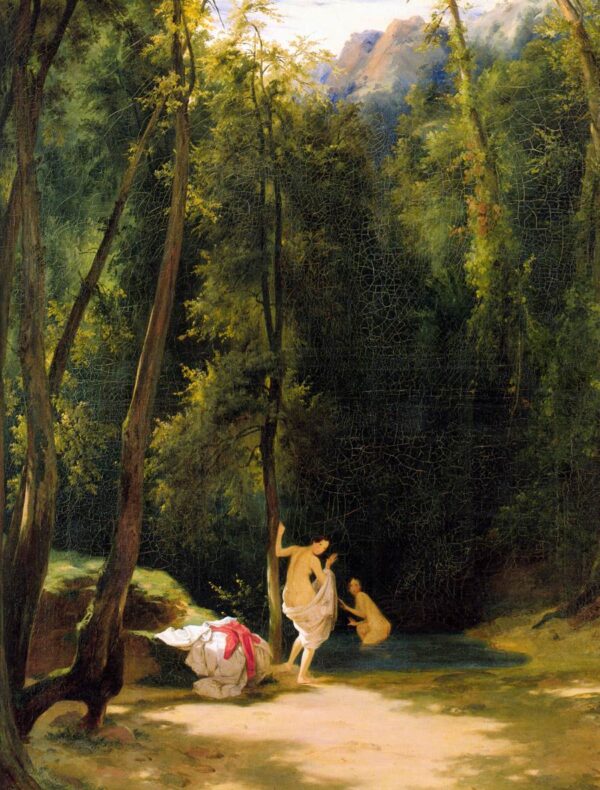 Bathers in Terni Park by Karl Blechen, hand-painted oil painting reproduction
