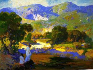 Bathers in a Mountain Stream by Franz Bischoff, hand-painted oil painting reproduction