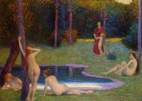 Bathers in the Evening by Hippolyte Petitjean, hand-painted oil painting reproduction