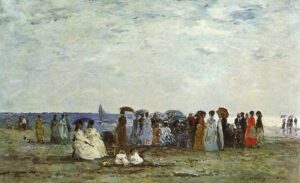 Bathers on the Beach at Trouville by Eugène Louis Boudin