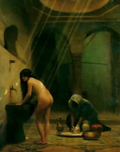 A Moorish Bath – Turkish Woman Bathing by Jean-Léon Gérôme, hand-painted oil painting reproduction