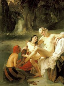 Bathsheba at Her Bath by Francesco Hayez, hand-painted oil painting reproduction