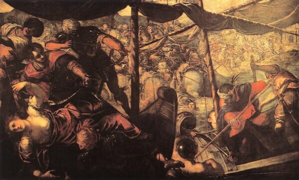 Battle between Turks and Christians by Tintoretto, hand-painted oil painting reproduction