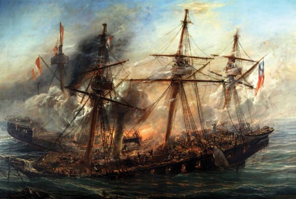 Battle of Iquique by Thomas Jacques Somerscales, hand-painted oil painting reproduction