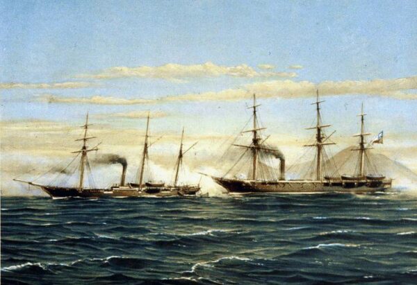 Battle of Papudo by Thomas Jacques Somerscales, hand-painted oil painting reproduction