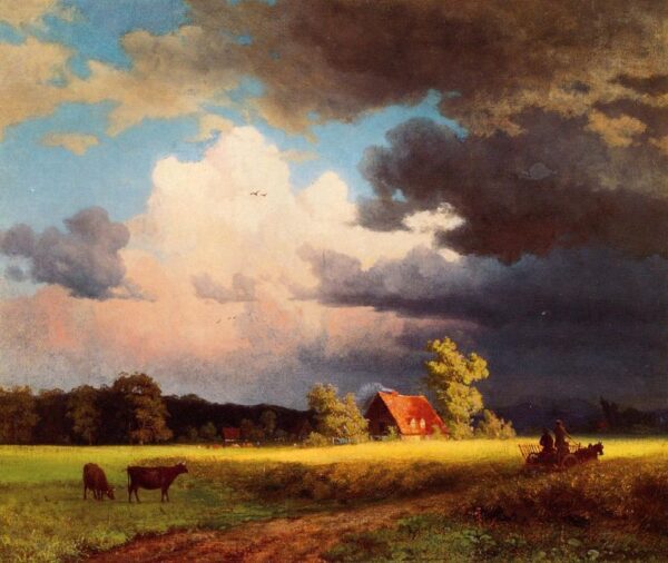 Bavarian Landscape by Albert Bierstadt, hand-painted oil painting reproduction