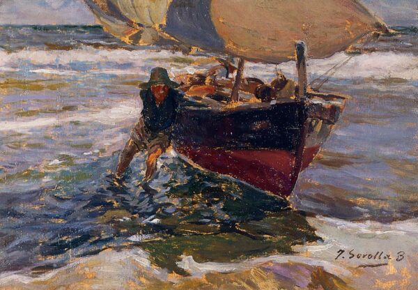 Beaching the Boat by Joaquin Sorolla y Bastida, hand-painted oil painting reproduction