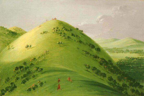 Beautiful Prairie Bluffs, Upper Mississippi by George Catlin, hand-painted oil painting reproduction