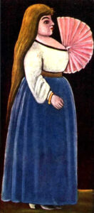 Beauty From Ortachaly With A Fan by Niko Pirosmani, hand-painted oil painting reproduction