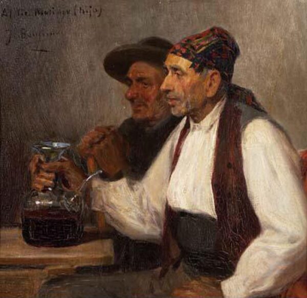 Bebedores en la Taberna by José Benlliure y Gil, hand-painted oil painting reproduction