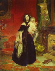 Portrait of Beck and Her Daughter Beck by Karl Briullov, hand-painted oil painting reproduction