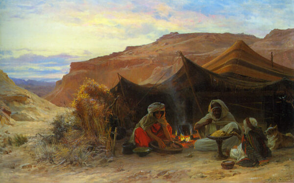 Bedouins in the Desert by Eugene-Alexis Girardet, hand-painted oil painting reproduction