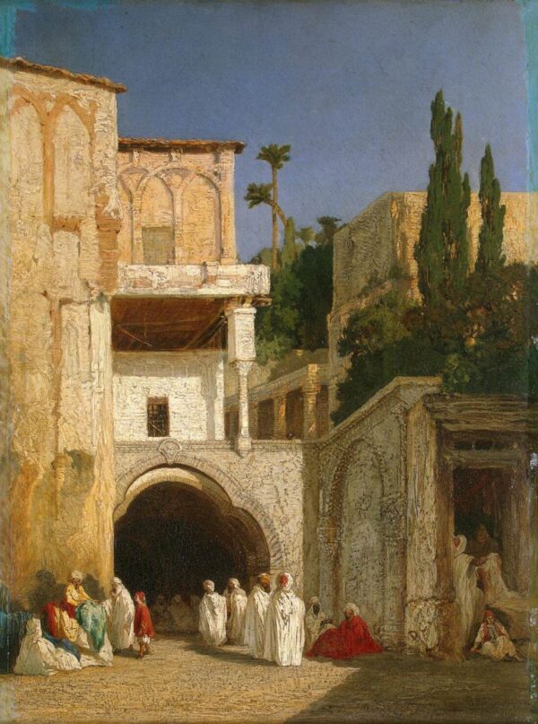 Before a Mosque by Alexandre-Gabriel Decamps, hand-painted oil painting reproduction