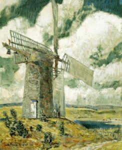 Bending Sail on the Old Mill by Frederick Childe Hassam, hand-painted oil painting reproduction