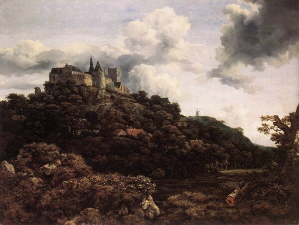 Bentheim Castle by Jacob Isaackszoon van Ruisdael, hand-painted oil painting reproduction