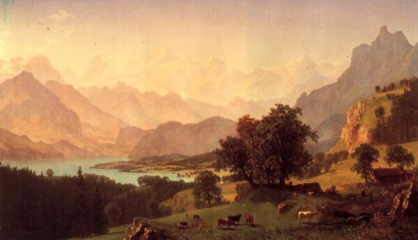 Bernese Alps by Albert Bierstadt, hand-painted oil painting reproduction