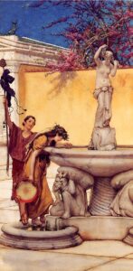 Between Venus and Bacchus by Lawrence Alma-Tadema, hand-painted oil painting reproduction