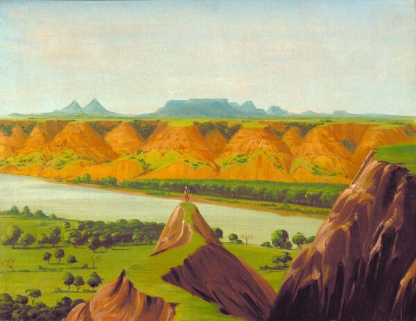 Big Bend on the Upper Missouri, 1900 Miles above St. Louis by George Catlin, hand-painted oil painting reproduction