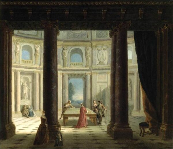 Billiard Players by Nicolas Lancret, hand-painted oil painting reproduction