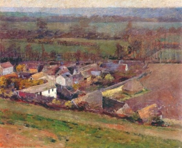 Bird’s Eye View of Giverny by Theodore Robinson, hand-painted oil reproduction